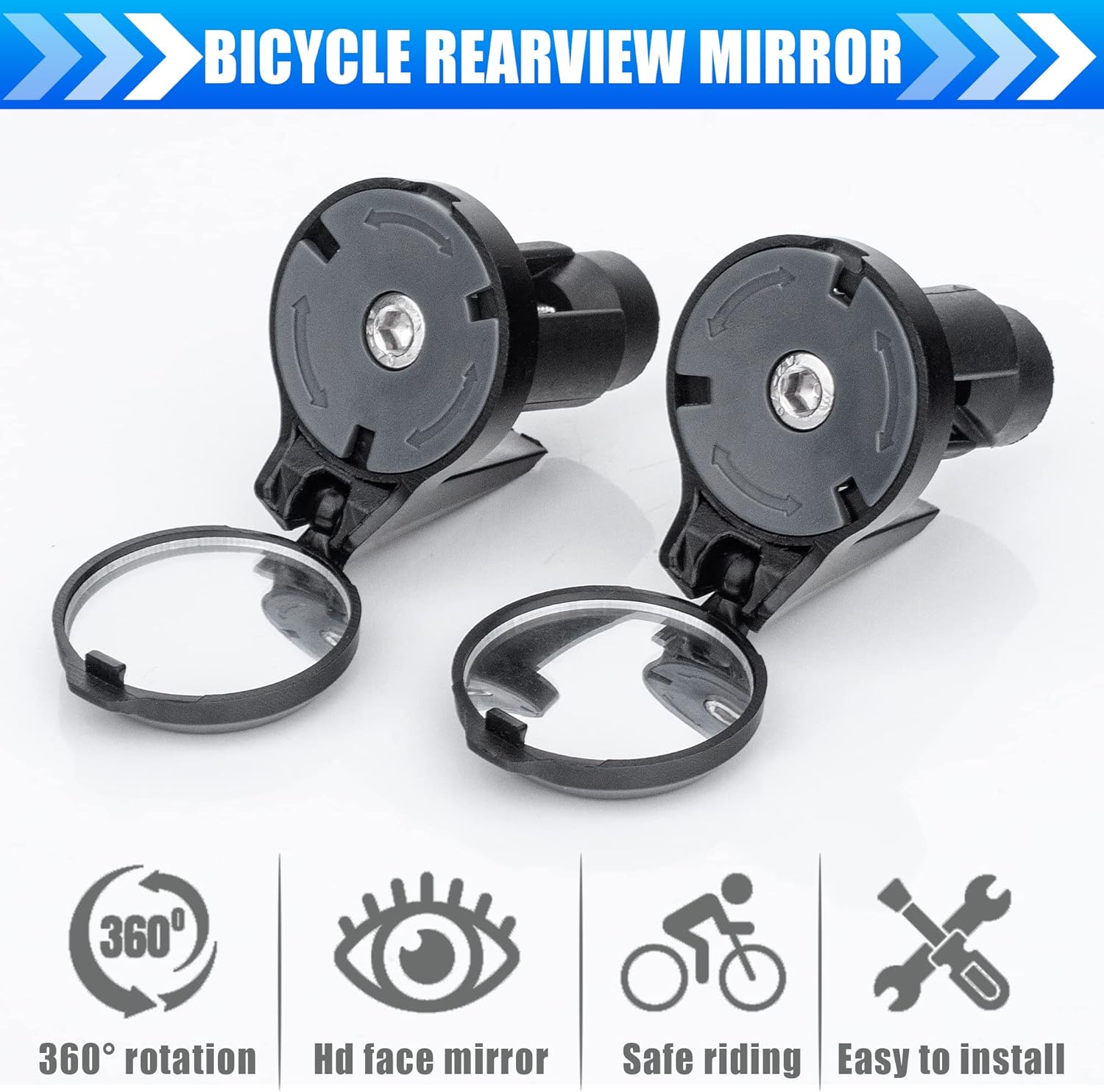 1/2 قطعة مرآة دراجة هوائية للر - مراجعة Mirror Handlebar Convex وسعره