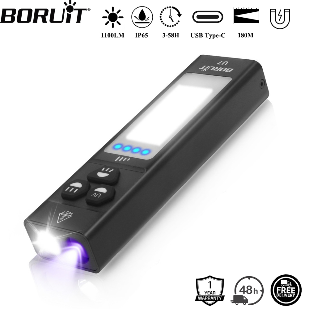BORUiT U7 UV LED EDC مصباح يدو - مراجعة Cycling To Work وسعره