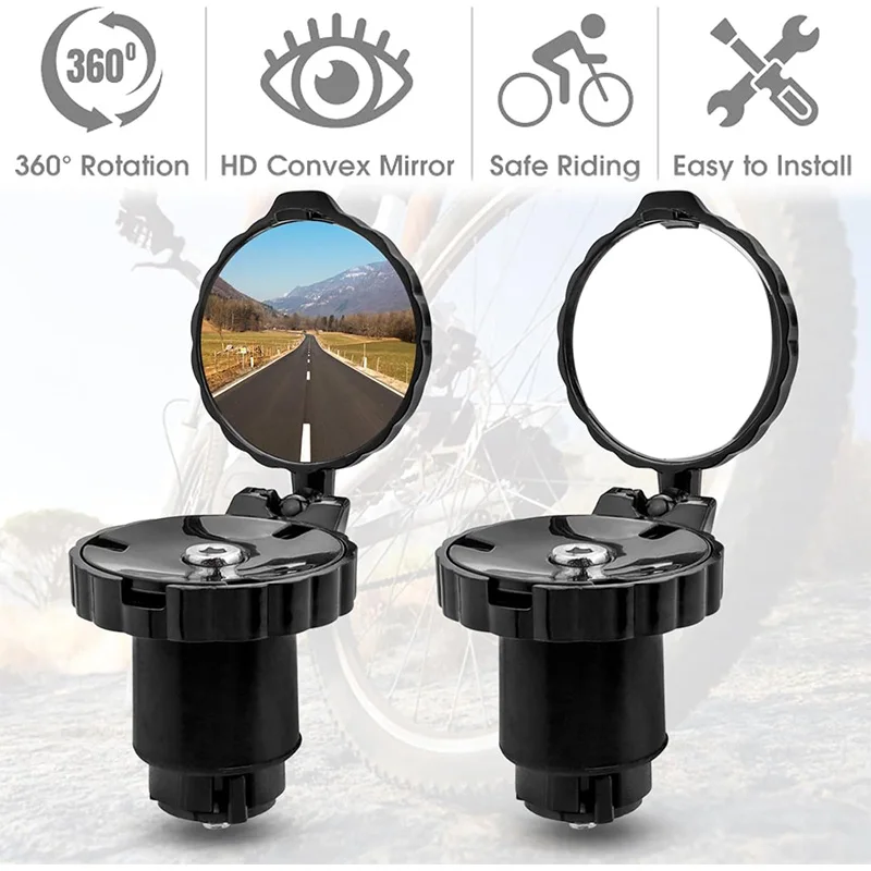 دراجة المقود مرآة محدبة HD قاب - مراجعة Mirror Handlebar Convex وسعره